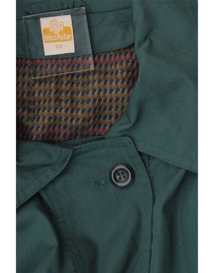 VINTAGE Womens Overcoat UK 22 2XL Green Polyester Vintage Vintage and Second-Hand Vintage from Messina Hembry 