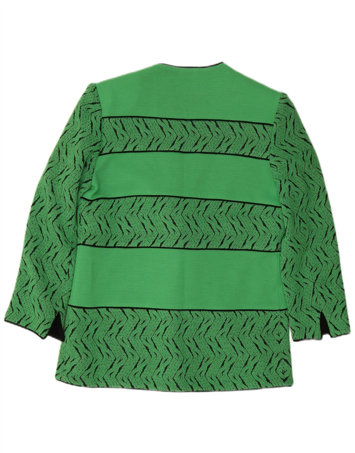 Damska marynarka Pierre Cardin zapinana na 3 guziki EU 44 XL, zielona, geometryczna wełna