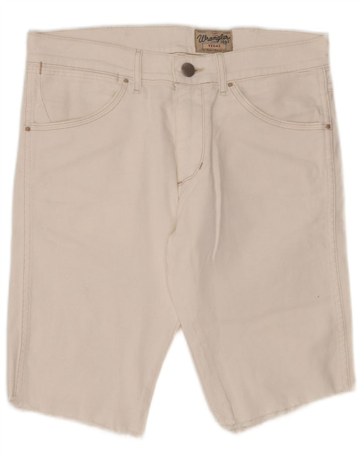 Męskie spodenki jeansowe Wrangler Vegas W31 Średniobiała bawełna