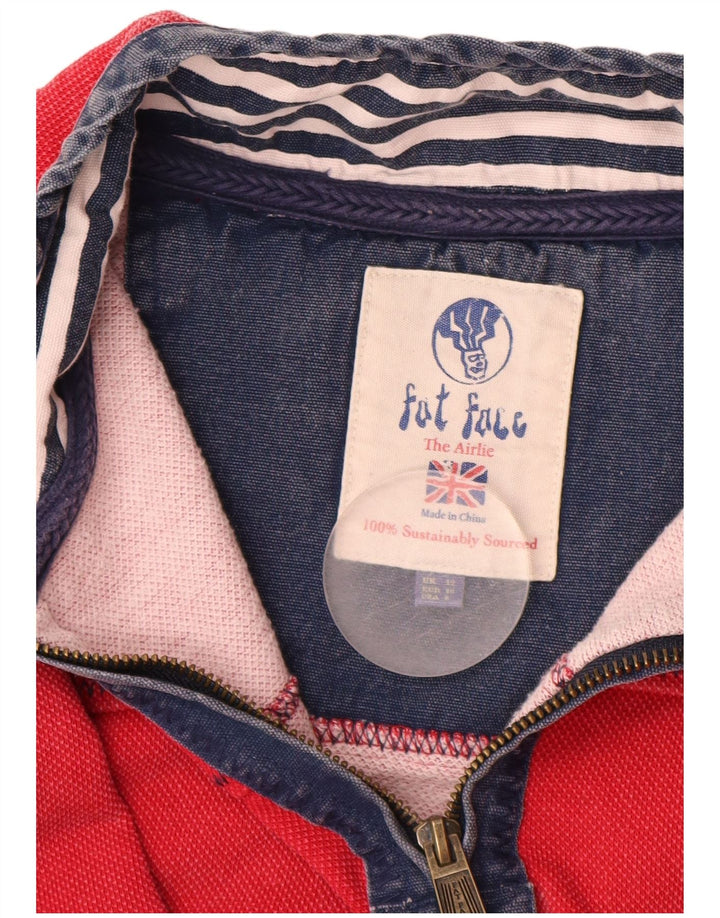 Damski sweter z zamkiem błyskawicznym FAT FACE UK 12, średni czerwony, bawełniany