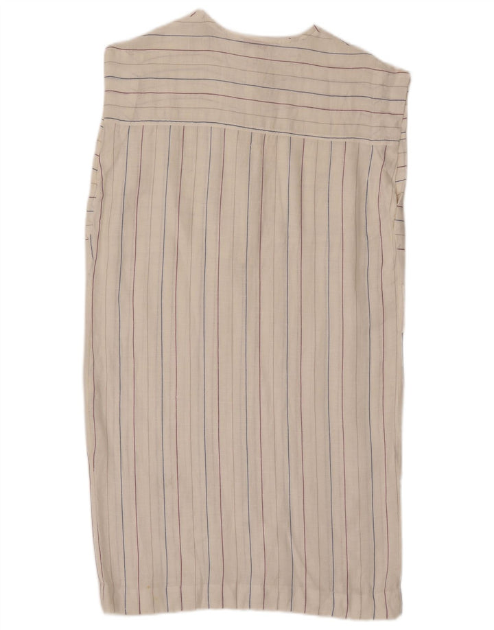 Vintage damska sukienka typu shift bez rękawów IT 42 w średnie złamane białe paski