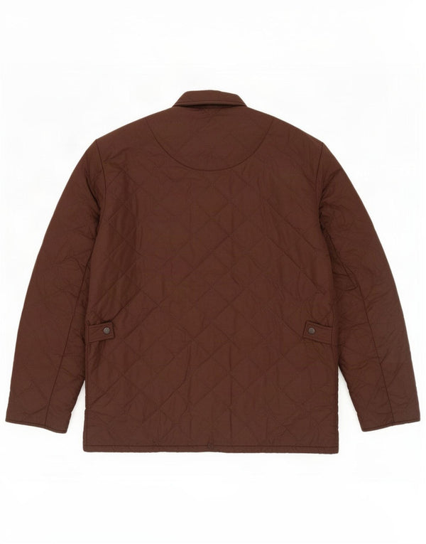 Barbour Mens Quilted Jacket UK 38 Medium Brown Polyester