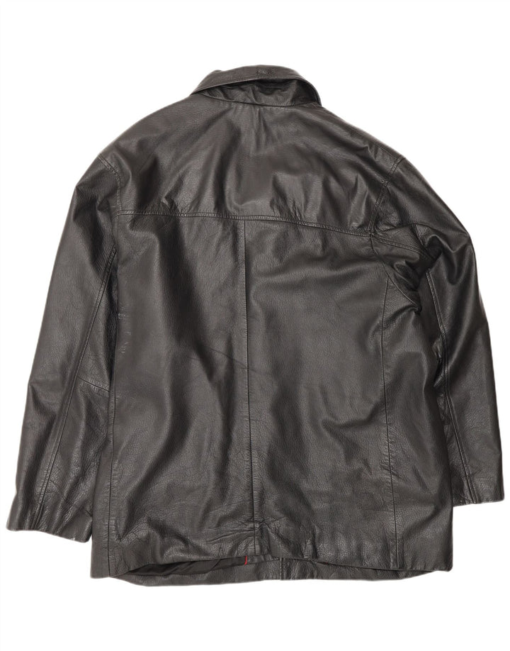 Vintage męska kurtka skórzana UK 38 średniej czarnej skóry