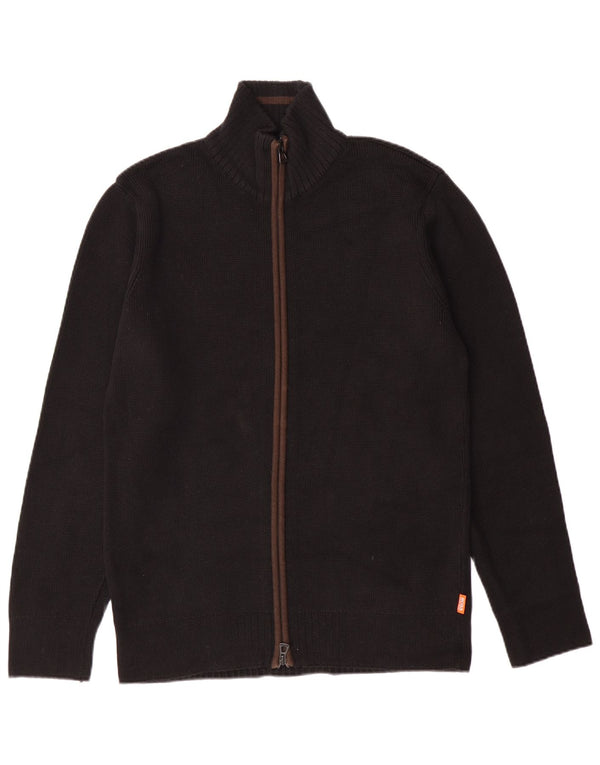 HUGO BOSS Mens Cardigan Sweater Medium Black Cotton