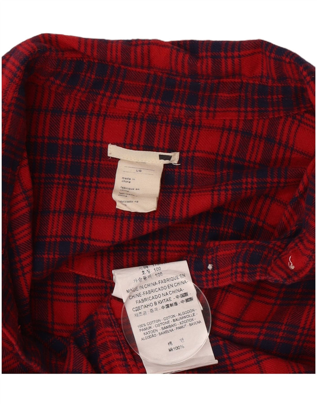 Damska koszula flanelowa Levi's UK 14, duża, bawełniana w czerwoną kratę