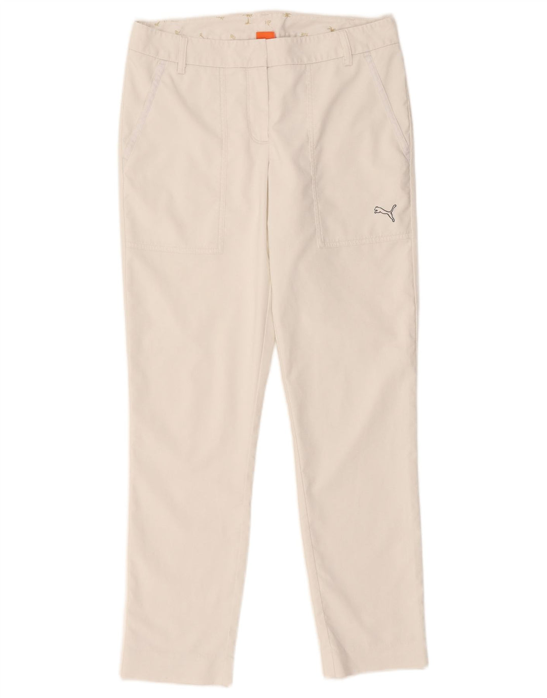 Damskie spodnie Chino Puma Slim UK 10 Small W32 L28 Biały poliester