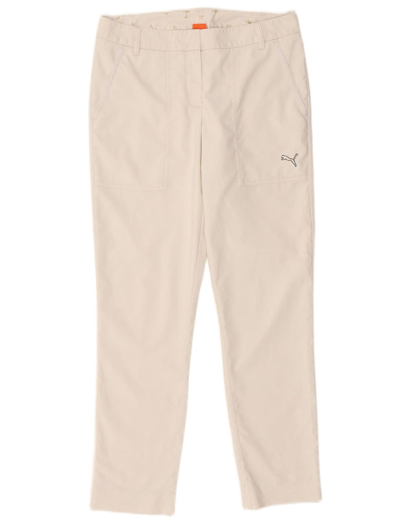 Puma Womens Slim Chino Trousers UK 10 Small W32 L28 White Polyester