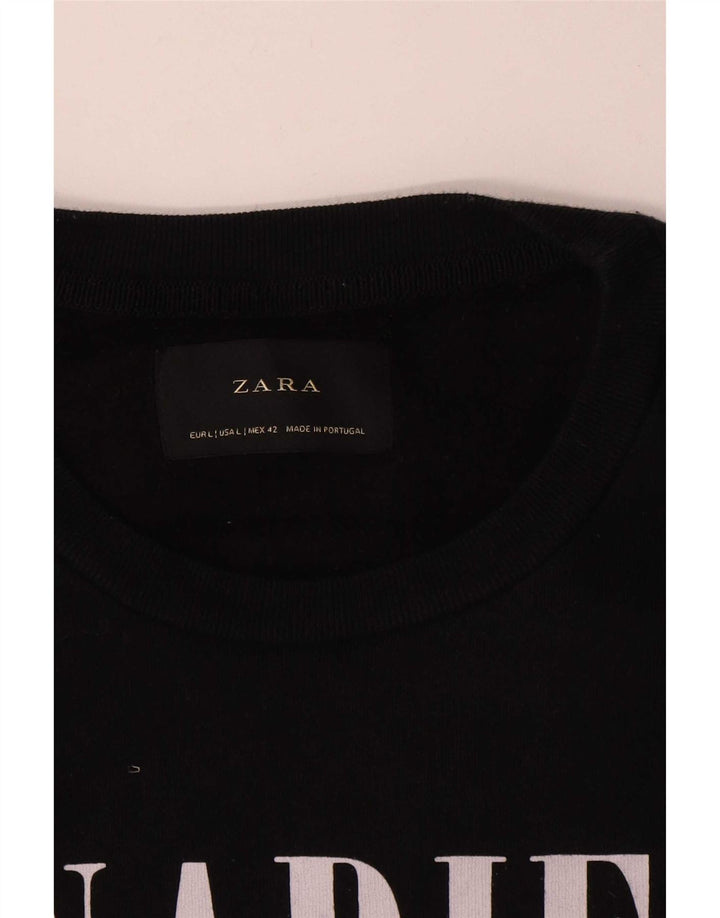 Męska bluza z grafiką Zara, duża, czarna, bawełniana