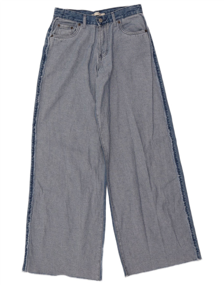 Dżinsy dziewczęce LEVI'S z szerokimi nogawkami 13-14 lat W26 L31 Niebieska bawełna z blokami kolorów