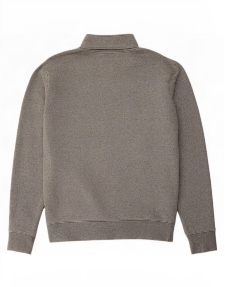 Marks & Spencer Męski sweter z zamkiem błyskawicznym, duży, szary, bawełniany