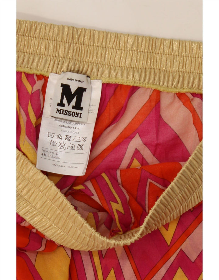 Damskie spodenki Missoni z wysokim stanem, małe W26, różowy, geometryczny poliester