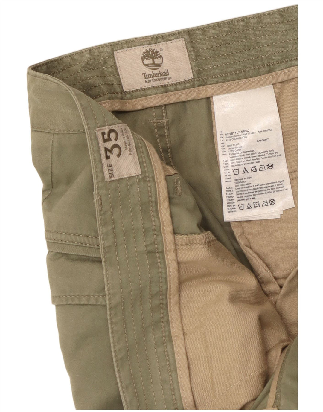 Męskie spodnie cargo Timberland Earthkeepers W35 L28 Khaki Cotton