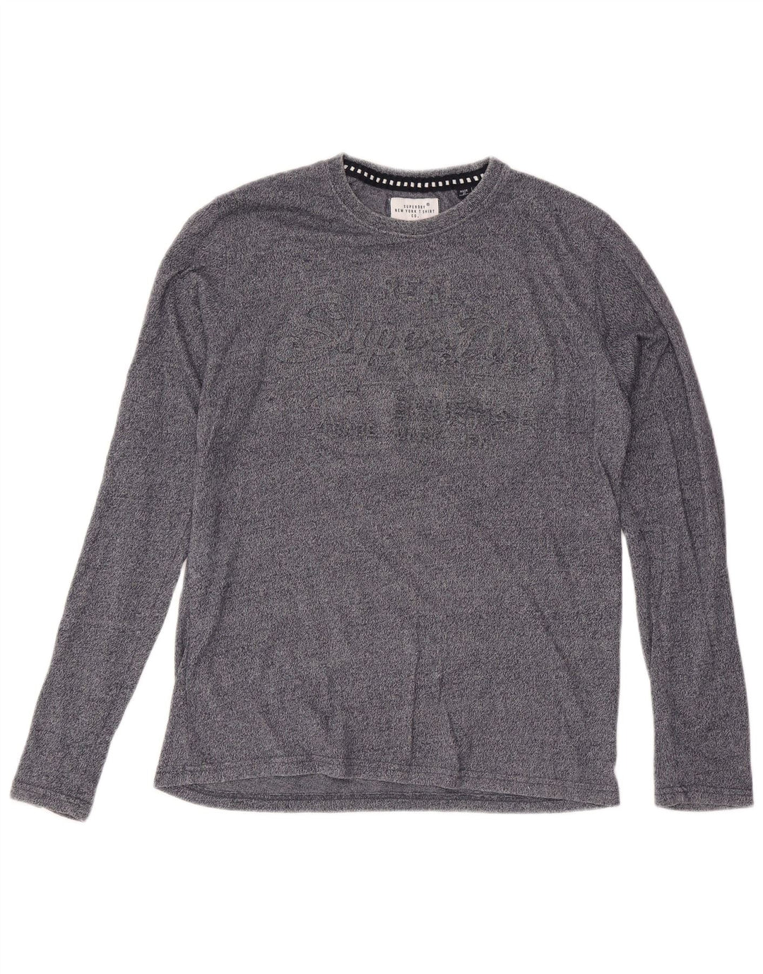 Męski top graficzny Superdry z długim rękawem, duży, szary, nakrapiany
