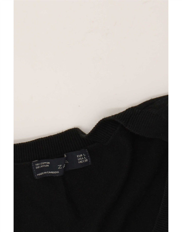T-shirt damski Zara Top UK 14, duży, czarny