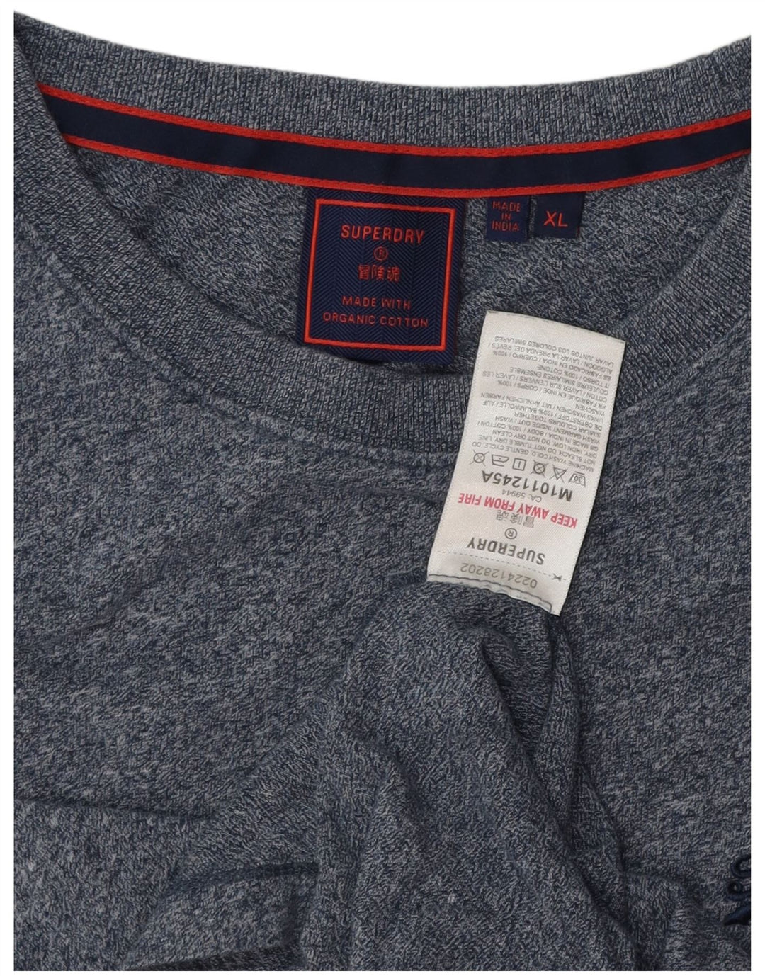 SUPERDRY Męski T-shirt Top XL Granatowy, bawełniany w cętki