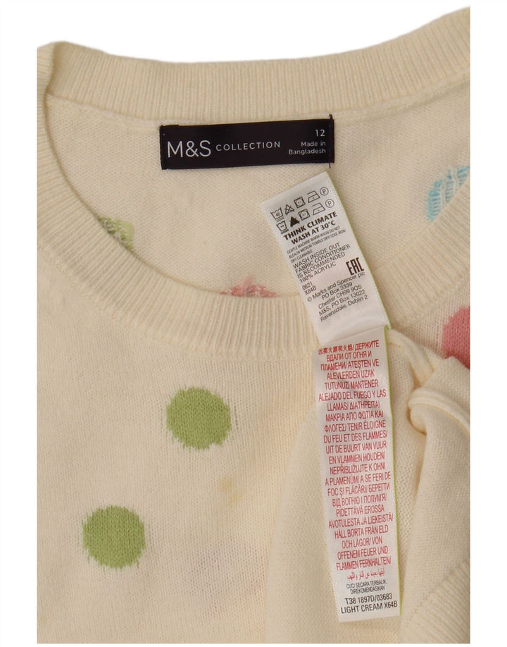 Marks & Spencer Damski sweter z wycięciem pod szyją, UK 12, średni złamanej bieli
