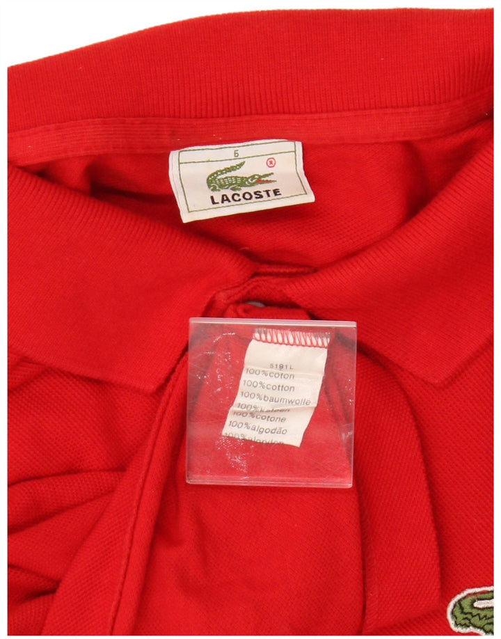Męska koszulka polo Lacoste z długim rękawem, rozmiar 6 XL, czerwona bawełna