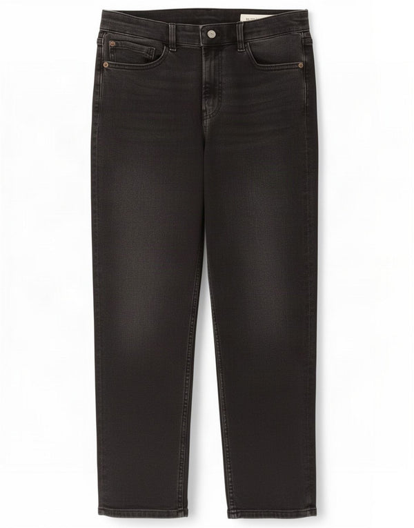 Marks & Spencer Womens Crop Straight Jeans UK 12 Medium W30 L26 Black