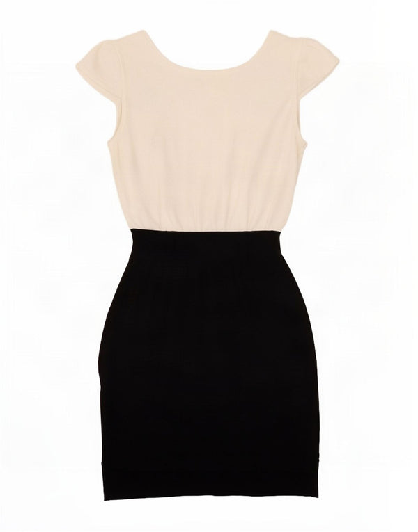 Karen Millen Womens Sheath Dress US 2 XS Black Colourblock Viscose