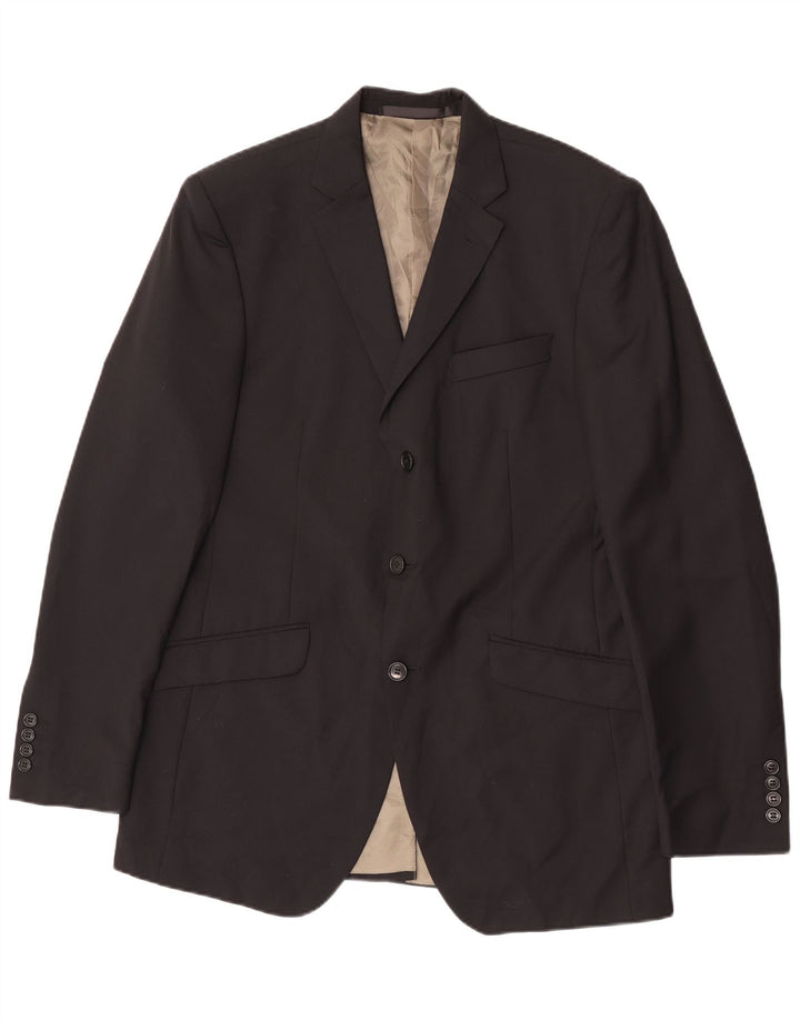 Marks & Spencer Męska marynarka slim fit z 3 guzikami, UK 40, średnia czarna