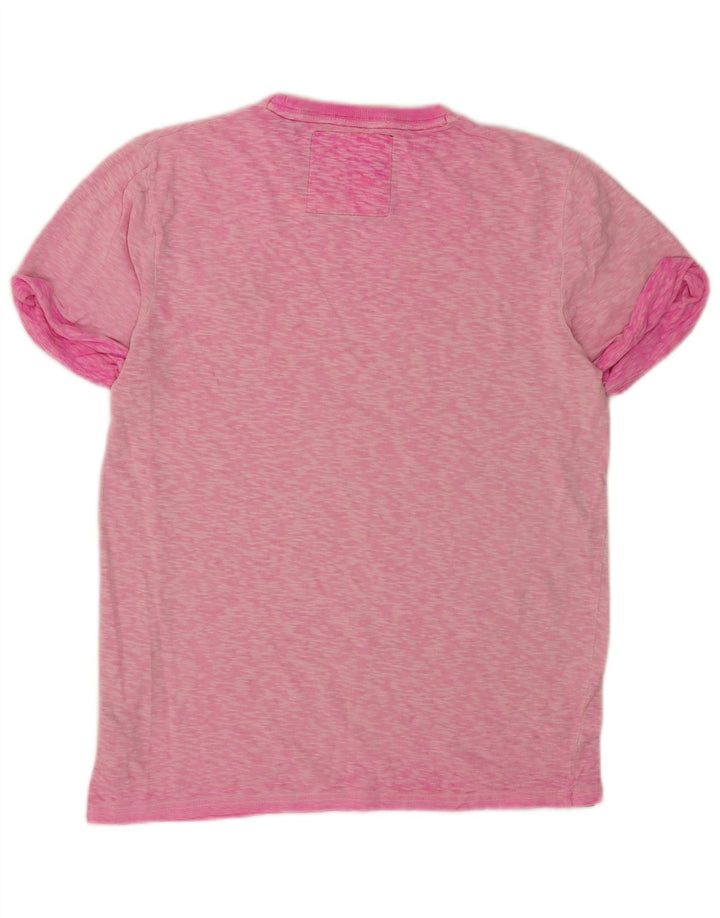 T-shirt męski Superdry Średnio różowy, bawełniany nakrapiany