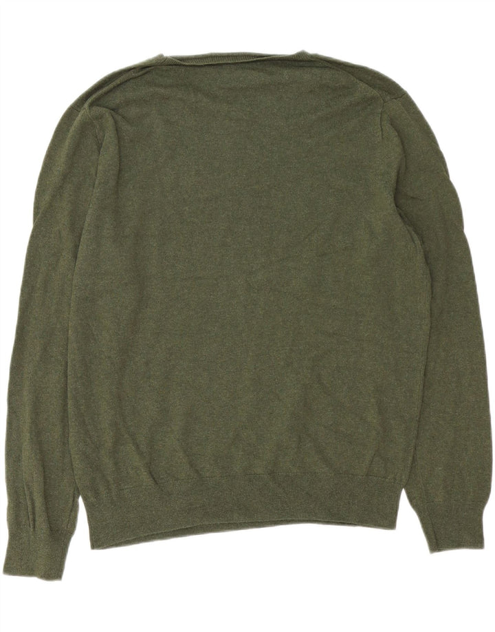 J. CREW Męski sweter z okrągłym dekoltem Mercantile, duży, bawełniany khaki