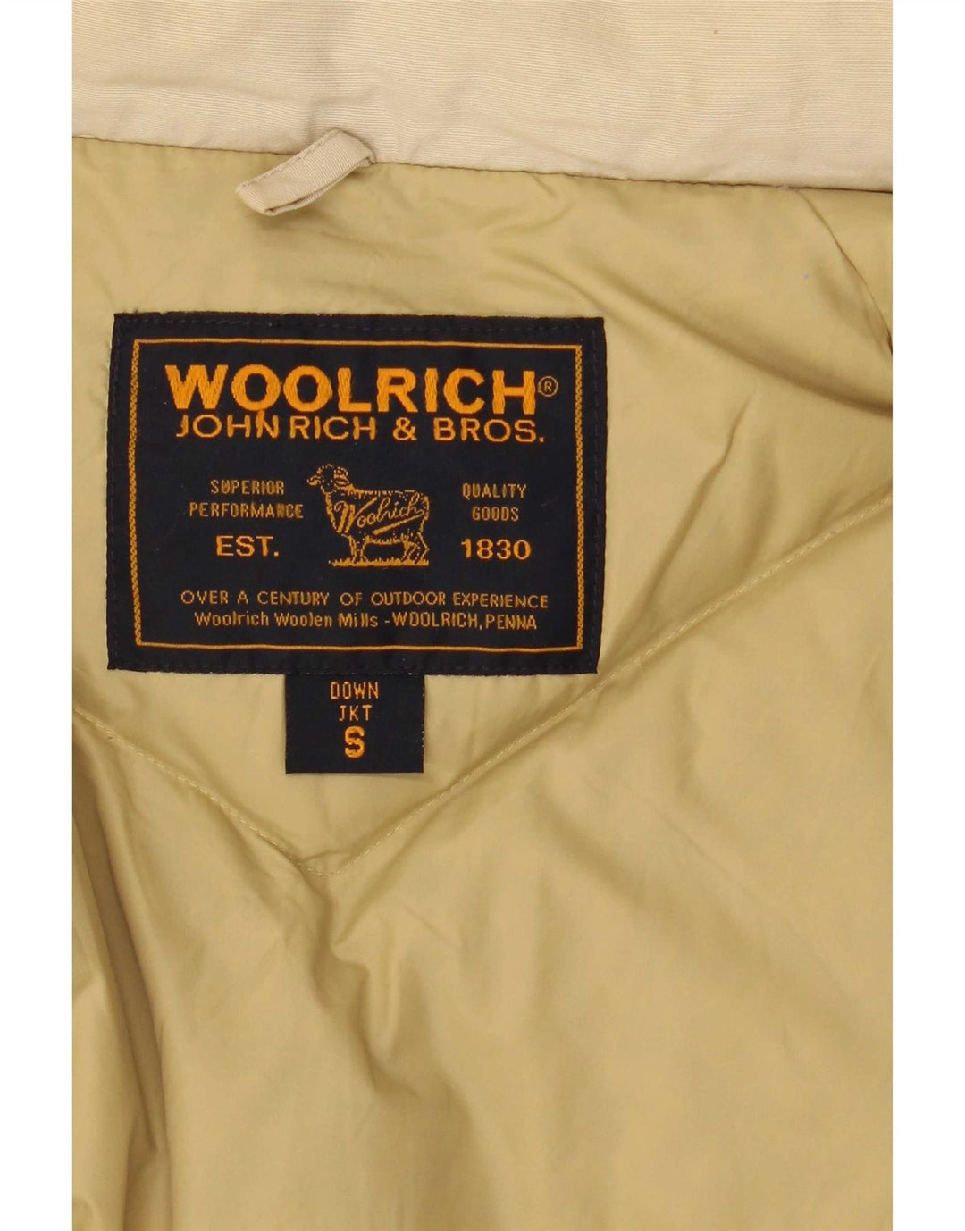 Woolrich Męski ocieplany płaszcz z kapturem UK 36 Small Beige