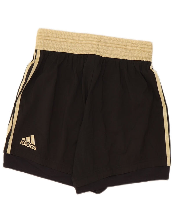 Męskie spodenki sportowe Adidas Deutscher Fussball Bund, małe, czarne, z blokami kolorów