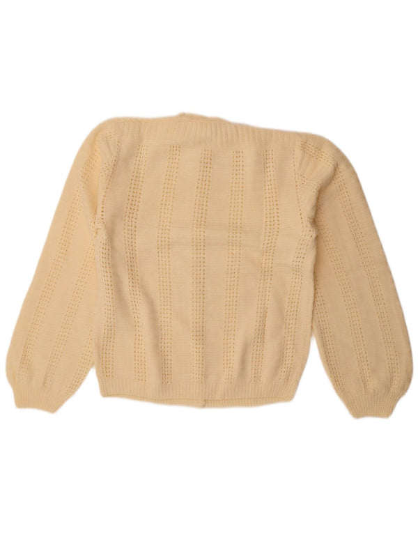 Sweter damski w stylu vintage, UK 14, duży, w kolorze złamanej bieli