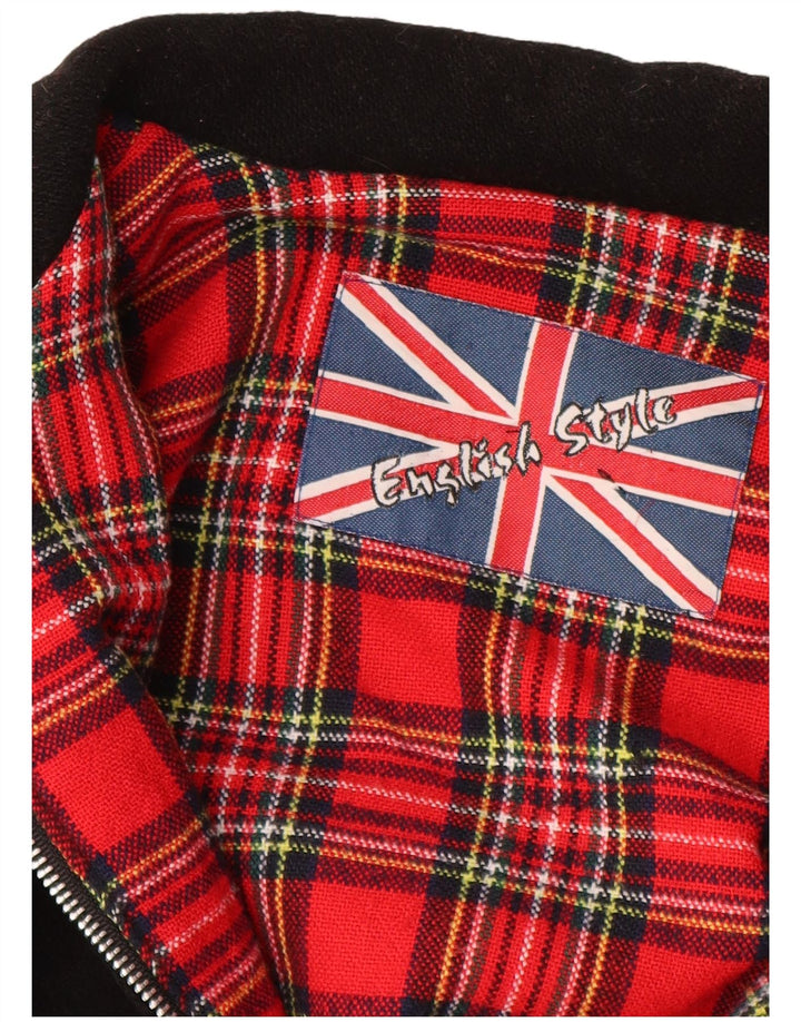 Vintage męska kurtka bomber UK 40 duża czarna wełna