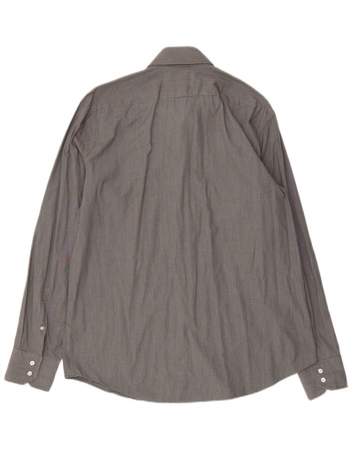 Koszula męska Hugo Boss o regularnym kroju, rozmiar 44 17 1/2 XL, szara bawełniana krata