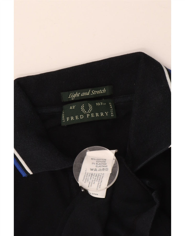 FRED PERRY Męska lekka i elastyczna koszulka polo, średnia, granatowa, bawełniana
