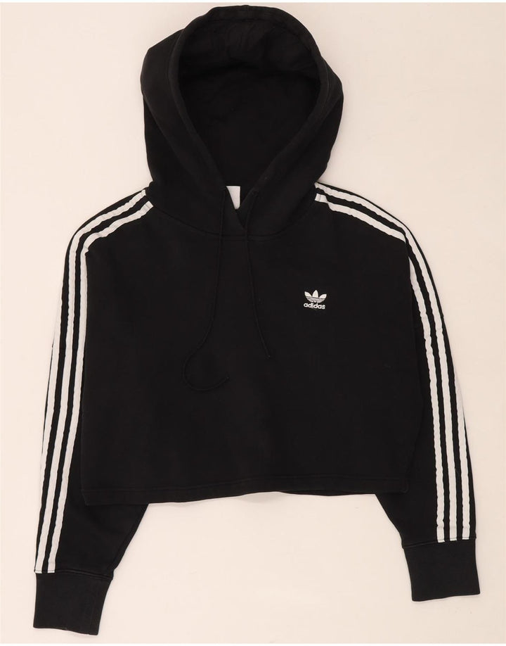 Damski sweter oversize z kapturem ADIDAS UK 6 XS, czarny, bawełniany
