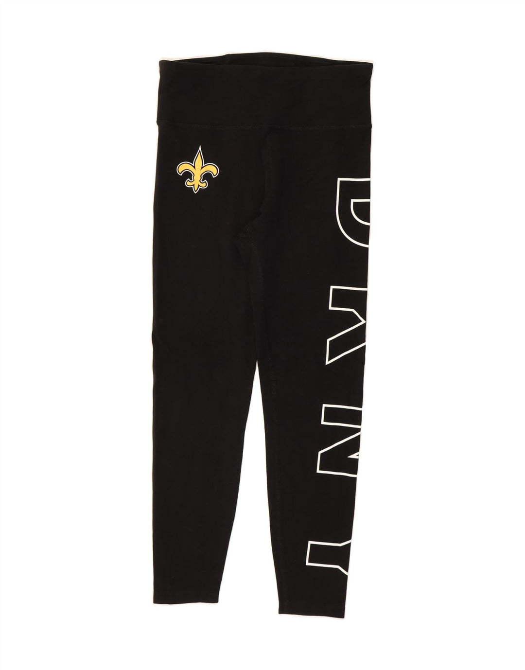 DKNY Womens Graphic Leggings UK 8 Small Black Cotton Vintage Dkny and Second-Hand Dkny from Messina Hembry 
