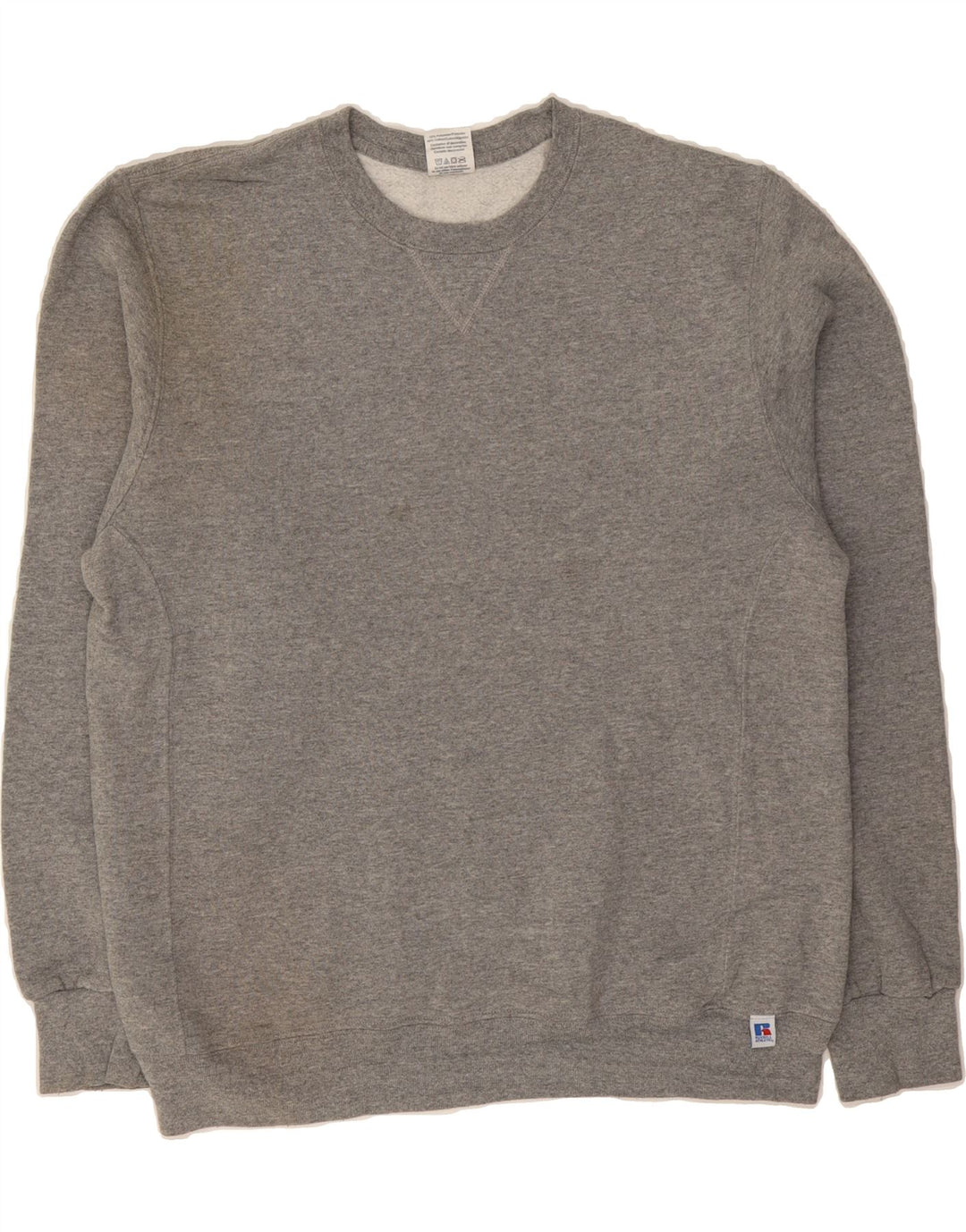 RUSSELL ATHLETIC Mens Sweatshirt Jumper Medium Grey Polyester Vintage Russell Athletic and Second-Hand Russell Athletic from Messina Hembry 