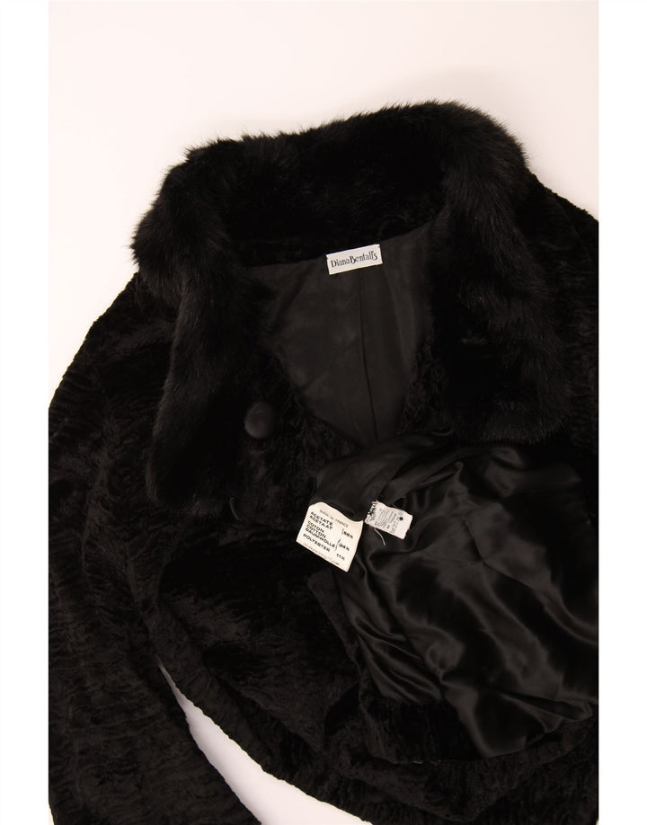 DIANA BENTALLS Womens Faux Fur Overcoat IT 44 Medium Black Acetate Vintage Diana Bentalls and Second-Hand Diana Bentalls from Messina Hembry 