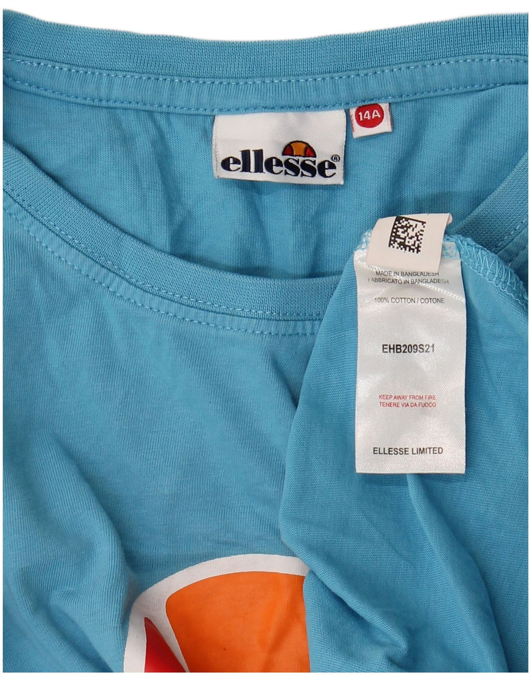 Chłopięcy T-shirt z grafiką Ellesse, 13-14 lat, niebieska bawełna