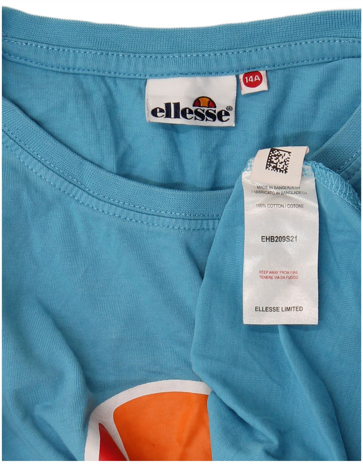 Chłopięcy T-shirt z grafiką Ellesse, 13-14 lat, niebieska bawełna