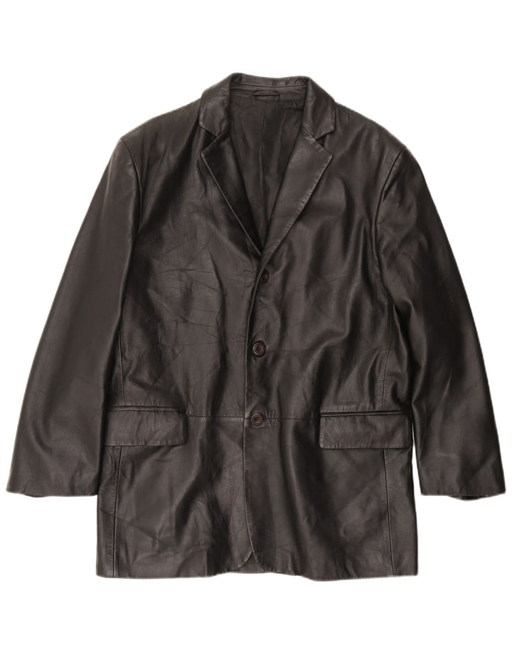 Męska kurtka skórzana VINTAGE IT 50 duża czarna skóra