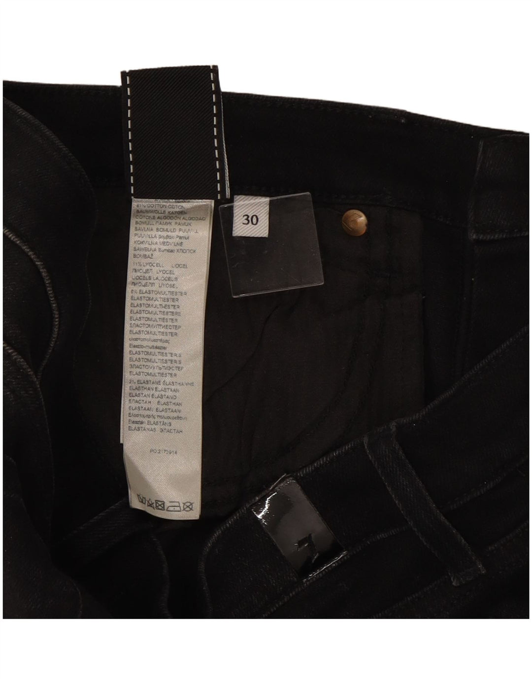7 For All Mankind Damskie jeansy slim W30 L27 Czarna bawełna