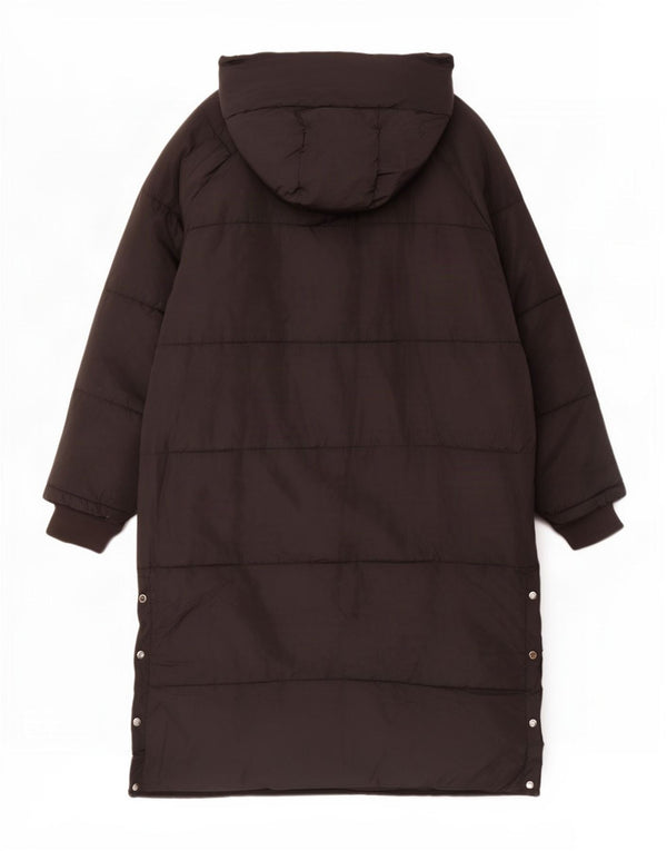 Damski płaszcz z grafiką, oversize, wyściełany Zara UK 18 XL, czarny poliester