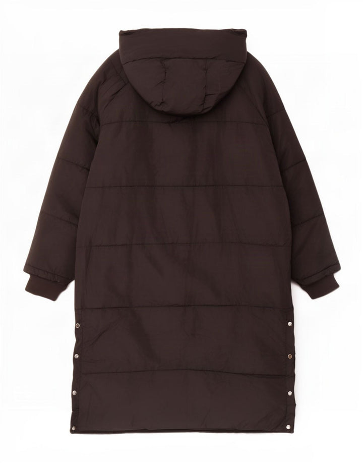 Damski płaszcz z grafiką, oversize, wyściełany Zara UK 18 XL, czarny poliester