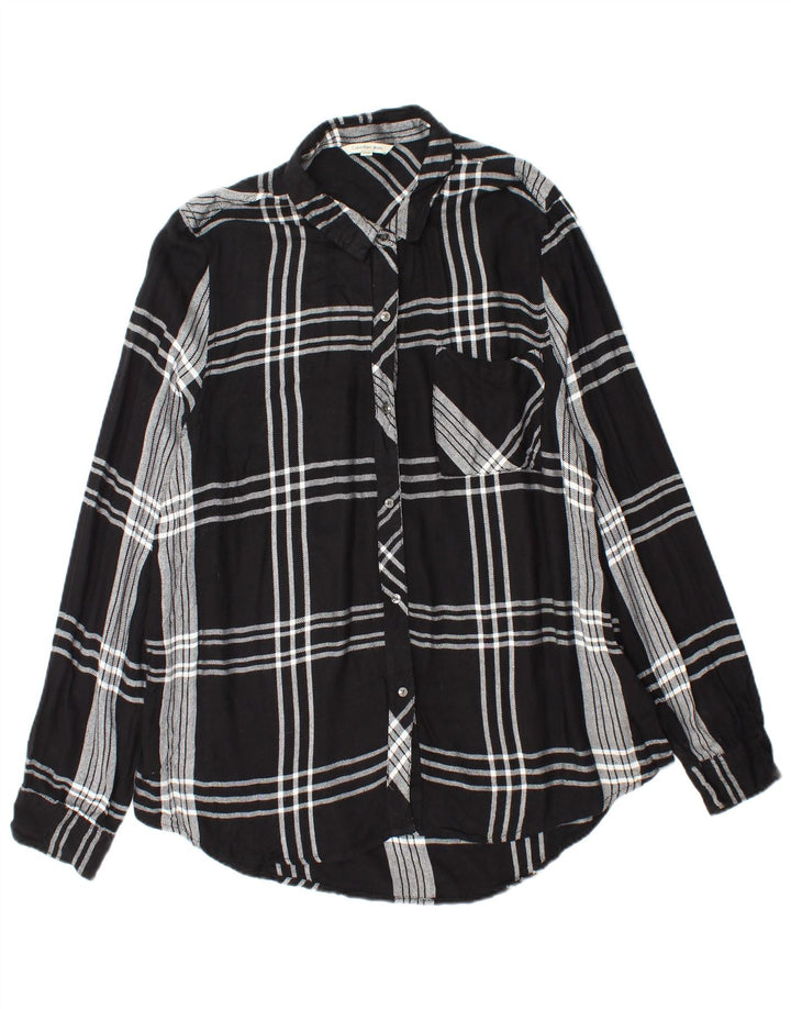 CALVIN KLEIN JEANS Damska koszula flanelowa UK 18 XL w czarną kratę ze sztucznego jedwabiu