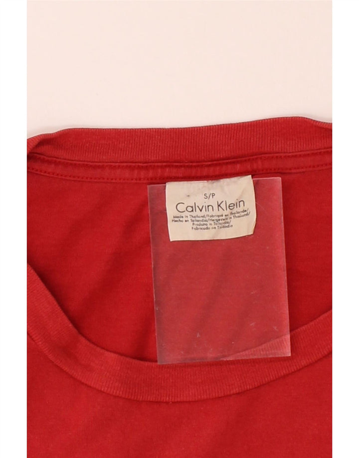 CALVIN KLEIN Mens T-Shirt Top Small Red Cotton Vintage Calvin Klein and Second-Hand Calvin Klein from Messina Hembry 