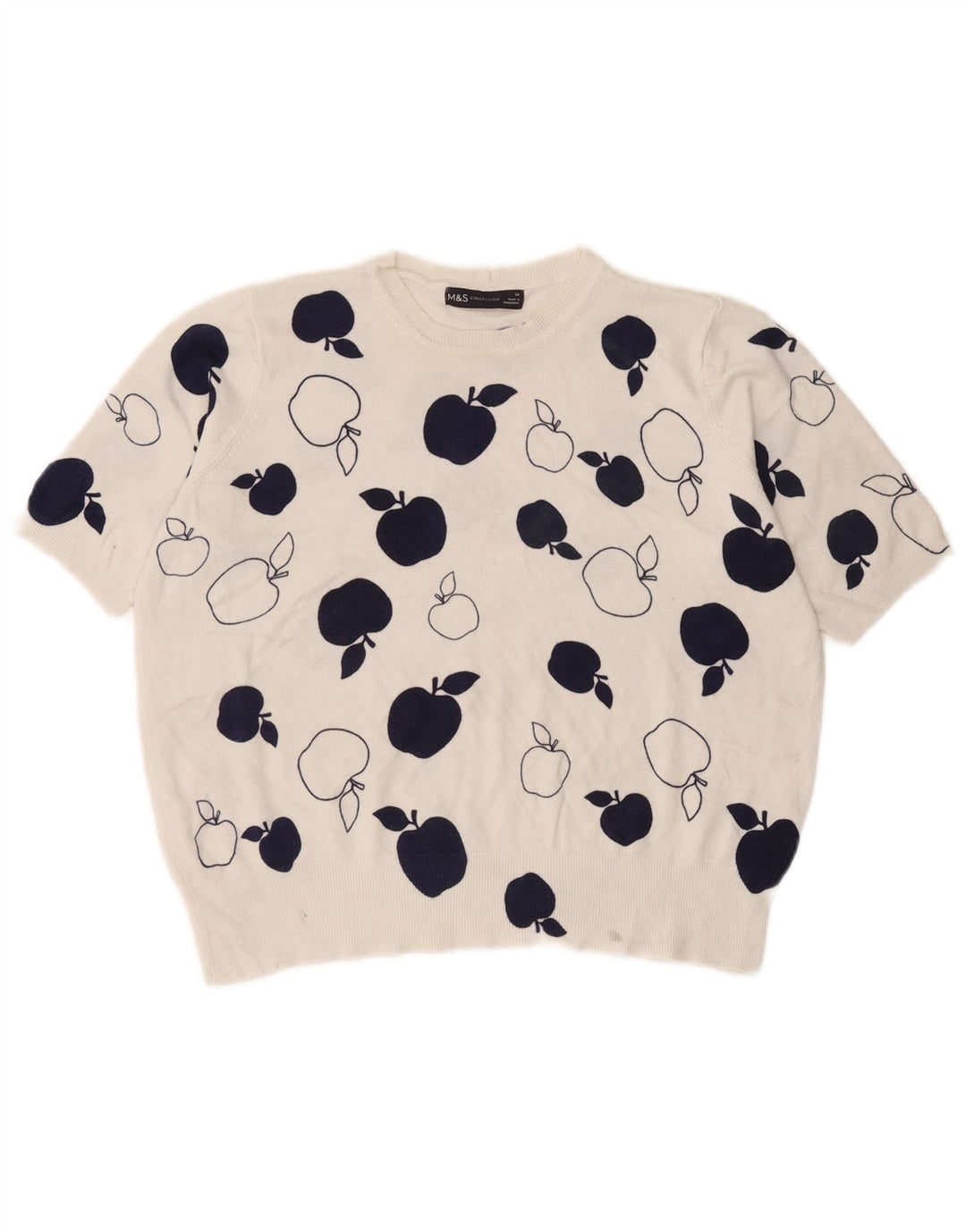 Marks & Spencer Damski sweter z wycięciem pod szyją, UK 14, duży, biały