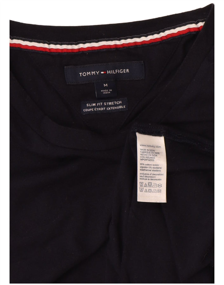 T-shirt męski TOMMY HILFIGER ze stretchem i wąskim krojem, średni, granatowy, bawełniany