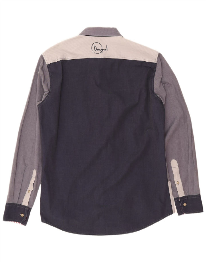 DESIGUAL Męska koszula graficzna, bawełniana, w kolorze średniego granatu