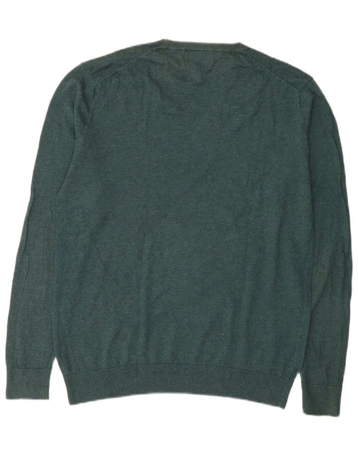 Męski sweter z okrągłym dekoltem Zara XL, zielony, jedwabny