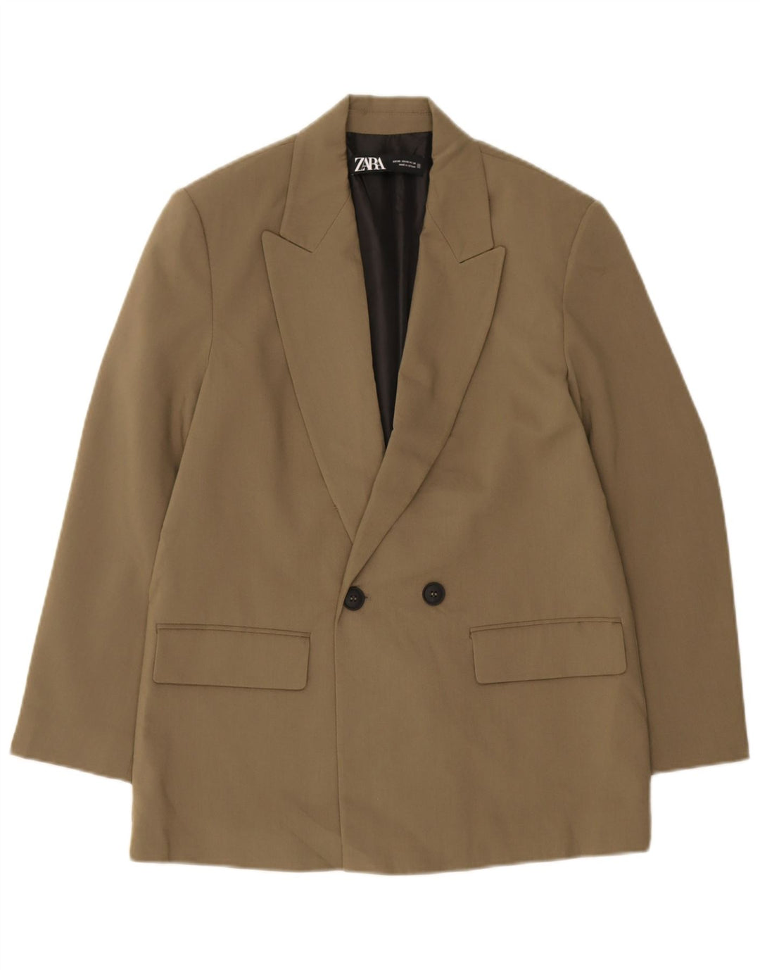Męska marynarka z podwójnymi piersiami Zara UK 34 XS Khaki, poliester