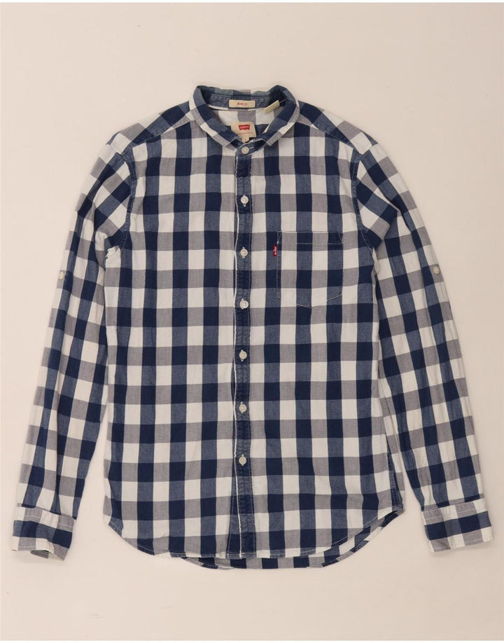 Koszula męska Levi's Slim Fit, mała, granatowa, bawełniana w kratkę